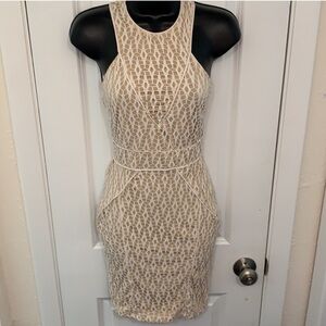 Bebe Addiction White/Nude Dress Size S